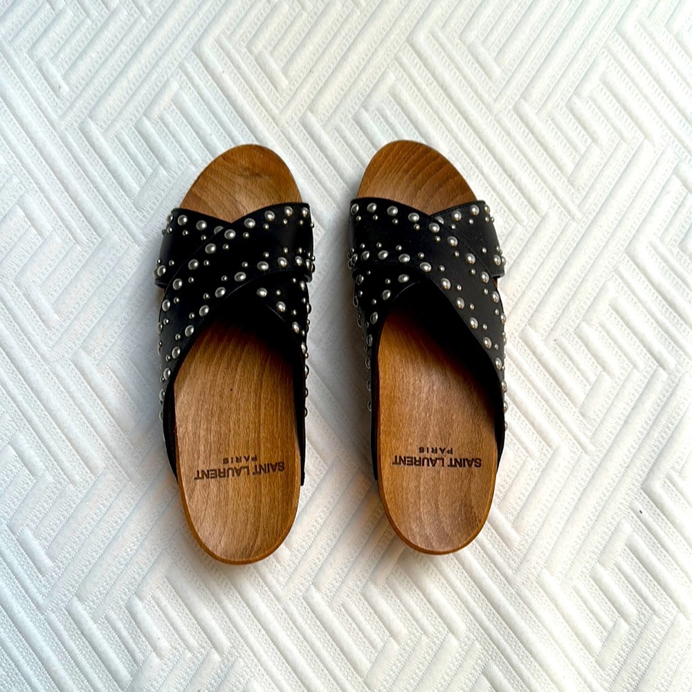 Saint Laurent Paris Clog Sandals